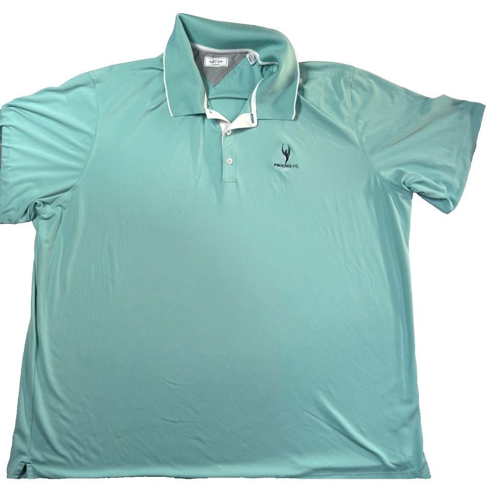 Adidas AdiPure Polo Shirt Mens 2XL Green Phoenix CC Golf Country Club Sportcore
